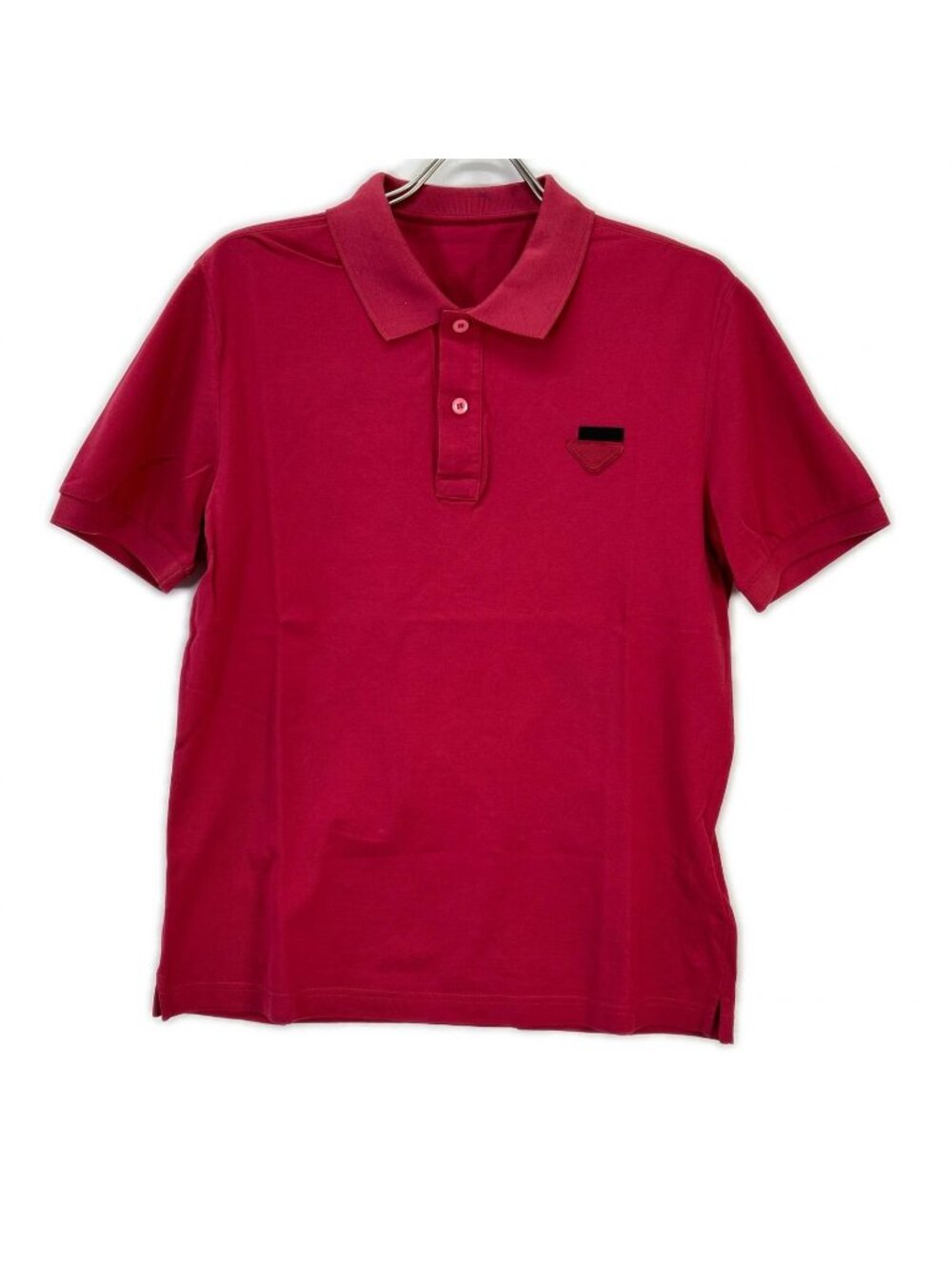 Prada Triangle Logo Red Polo